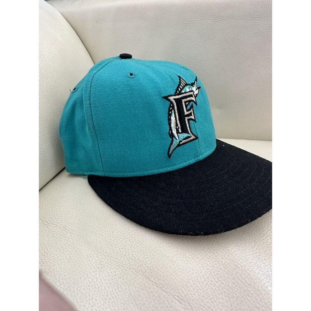 90s Florida Marlins New Era Fitted Wool Diamond Collection Hat Cap 7 1/4